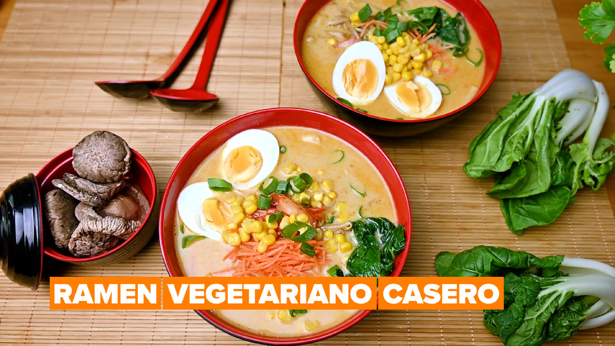 Aprende a cocinar un exquisito ramen vegetariano cremoso